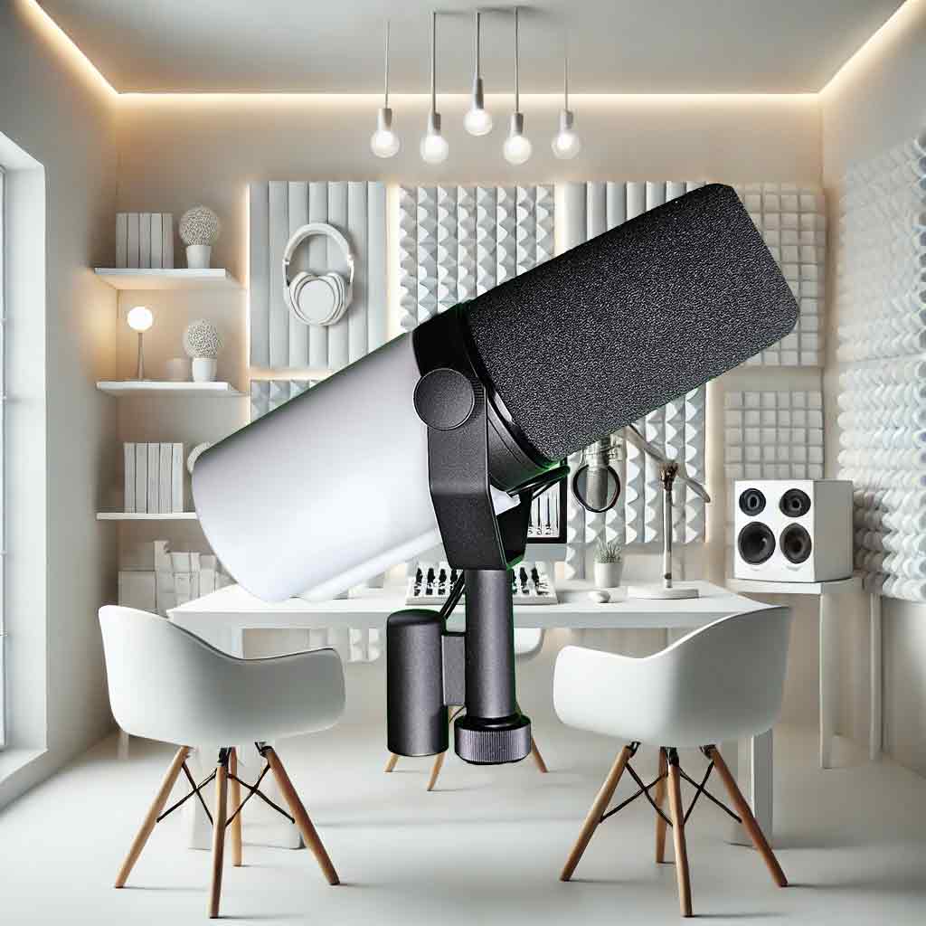White Bold Series Microphone Cover